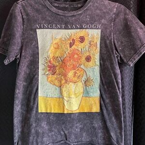 Fifth Sun Van Gogh Sunflowers Tee - Black and Yellow